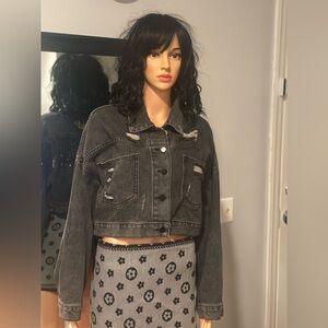 denim cropped jacket BLUE B size S/M